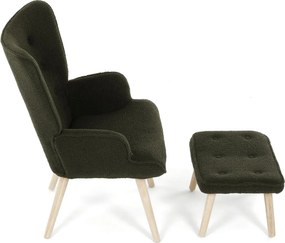 Relaxační křeslo, zelená, látka bouclé, AK-319 GRN2