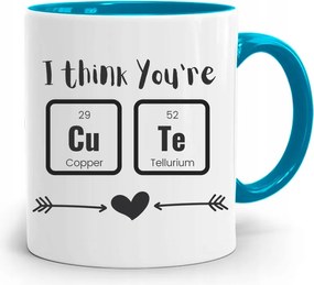 Kék Bögre Valentin Napra You're Cute nyomott mintával