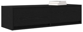 TV Szekrény Fekete Tölgy 100x31x25,5 cm Szerelt Fa