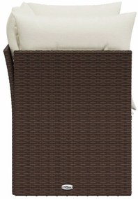 2 személyes barna polyrattan kerti kanapé párnával