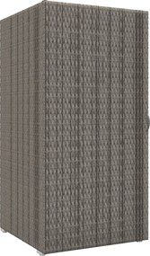 Outsunny Kültéri és Beltéri Rattan PE Szekrény, Kertiszerszám Szekrény 2 Rekesszel Teraszra és Medence Mellett, 60x63x120cm, Szürke | Aosom