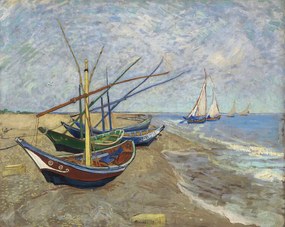 Reprodukció Fishing Boats on the Beach at Saintes-Maries-de-la-Mer, Vincent van Gogh