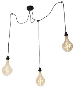 Lógólámpa fekete 3-lámpás, LED-del, arany, fényerőszabályozóval - Cava Luxe
