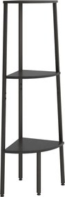 vidaXL 3 szintes fekete sarokpolc 45,5 x 31,5 x 120 cm