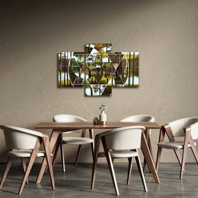 Kép - Geometrikus kollázs a skandináv erdők hátterében (90x60 cm)