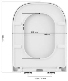 Erga Lumino, WC-ülőke 445x345mm polipropilénből, lassan záródó, fehér, ERG-GAM-LUMINO