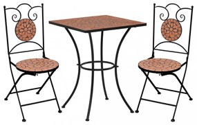 3 részes terrakotta kerámia mozaikos bisztrószett