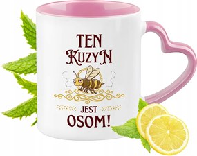 Unokatestvér bögre rózsaszín szív alakú füllel Kávé ajándék