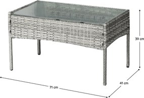 Kerti 4 részes rattan szett szürke, RATANA