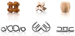 Népszerű Fém-fa logikai játék, 6 darabos készlet