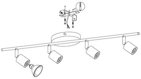 Eglo 92598 - LED Spotlámpa BUZZ 4xGU10-LED/2,8W/230V