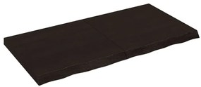 sötétbarna kezelt tömör tölgyfa asztallap 120x60x(2-6) cm
