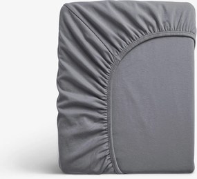 Goldea jersey gumis lepedő - sötétszürke 120 x 200 cm