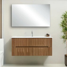 Trent 120 alsó fürdőszobabútor 1 medencés kerámia mosdóval 2 fiókos, sunset tölgy