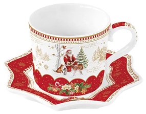 Porceláncsésze+alj 250ml, dobozban, Christmas Memories
