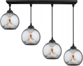 Brilagi - Kábelre függesztett DIOR csillár 4xE27/60W/230V fekete/füstszürke