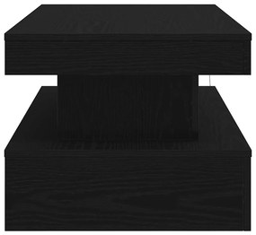 fekete tölgy dohányzóasztal LED-lámpákkal 90x50x40 cm