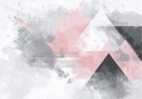 Vinyl Tapéta Flizelin Geometriai Absztrakt Szürke Rózsaszín 416x254