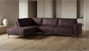 Barna bőrutánzat sarokkanapé (bal oldali) Copenhagen – Scandic