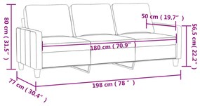 3 személyes sötétszürke bársony kanapé 180 cm