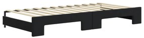 fekete kihúzható bársony heverő matraccal 90 x 200 cm