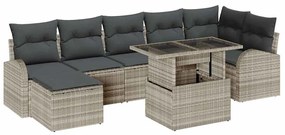 Kerti Kanapé Szett párnával 8 pcs Világosszürke