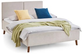 Bézs kárpitozott franciaágy ágyráccsal 140x200 cm Piano – Meise Möbel