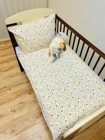 Gyermek pamut lepedők Elefánt sárga TiaHome - 1x Párna 90x70cm, 1x Paplan 140x200cm