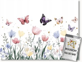 Fotótapéta Flizelina Gyerekek Kert Színes Virágok Pillangók 254x184 ragasztó