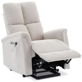 Elektromos vezérlésű bézs szövet dönthető fotel. TV-929 CRM2