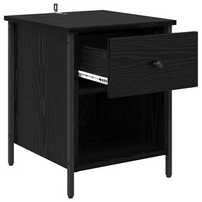 Éjjeliszekrény 2 pcs Musta tammi 40 x 42 x 50 cm Faanyag