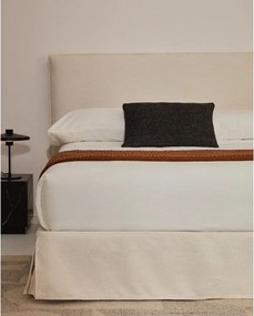 Fehér kárpitozott franciaágy ágytámla nélkül 160x200 cm Jaira – Kave Home