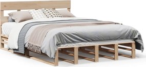 vidaXL tömör fenyőfa ágy matrac nélkül 140 x 200 cm