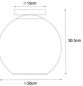 Design mennyezeti lámpa fekete aranyszínű üveggel - Bert