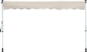 Outsunny Behúzható Kézi Napernyő 4x1.2 m Kültéri Terasz Rolós Napernyő Állítható Magasságú Kézi Kurblival 170-280 cm Fúrás Nélkül Erkélyre Kertbe Beig