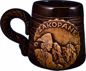 Kerámia Bögre Kb. 150ml barna hegyikristály kúp Zakopane