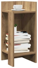 kézműves tölgyszínű kisasztal polccal 25,5 x 27 x 60 cm