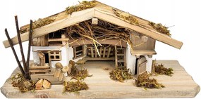 Karácsonyi Betlehem Istálló Dekoráció 33x12x14CM Figurákhoz 3-6 CM
