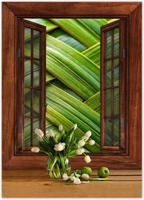 Poszterek 50x70 Zöld fonott zöld rattan fonott lemez