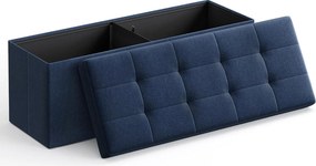 Puff 110x38x38 cm, tároló ottomán pad, 120 L, sötétszürke
