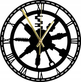 Falióra Aranykezű Mechanikus Industrial Look Nagy 45 cm