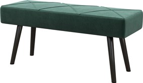 HOMCOM Velúr Hatású Kárpitozott Pad, Ágyvégi Pad X Mintával, Acél Lábakkal, Cipőpad Hálószobába, Nappaliba, Előszobába, 100 x 36 x 45 cm, Zöld | Aosom