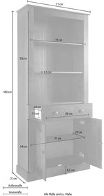 Barna borovi fenyő könyvespolc 181x31 cm Mille – Støraa