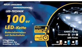 NEXOS Karácsonyi fényfüzér 10 m 100 LED meleg fehér