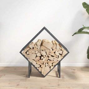 antracitszürke hidegen hengerelt acél tűzifatároló 60x25x60 cm