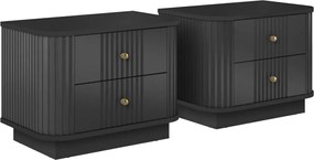 Vesper éjjeliszekrény készlet 2 db-os 56 cm - fekete / arany fogantyúk