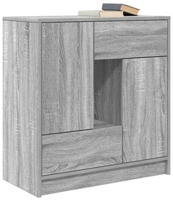 szürke sonoma komód fiókokkal és ajtókkal 70,5x34x74,5 cm