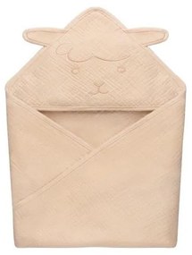 Lionelo - Gyerek kapucnis muszlin törölköző Bézs Cappuccino