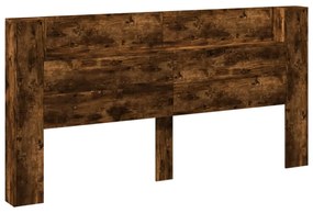 füstös tölgy színű áthidalószekrény LED-ekkel 200x16,5x103,5 cm