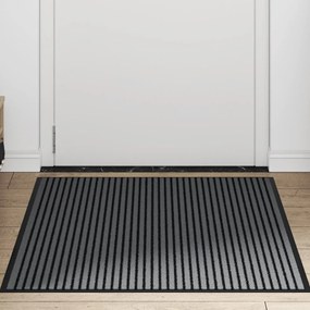 lábtörlő csíkos fekete és szürke 90x150 cm